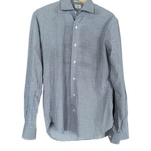 Men's Culturata Blue Checkered Dress Shirt Med